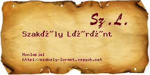 Szakály Lóránt névjegykártya
