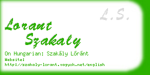 lorant szakaly business card