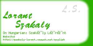 lorant szakaly business card